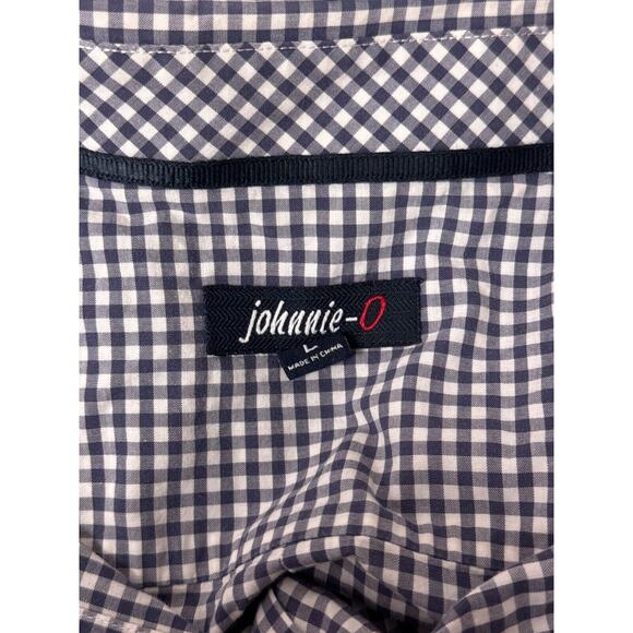 Johnnie O Shirt Large Mens Blue Gingham Check Long Sleeve Button Up Woven - Picture 7 of 9